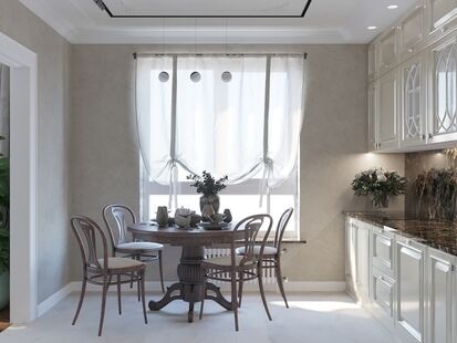 Фото № 2: Дизайн-проект трехкомнатной квартиры 94.9  м² Стиль Современная классика для ЖК Московский