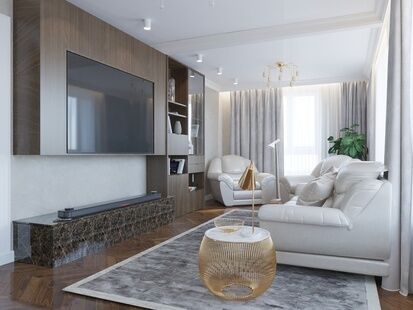 Фото № 5: Дизайн-проект трехкомнатной квартиры 94.9  м² Стиль Современная классика для ЖК Московский