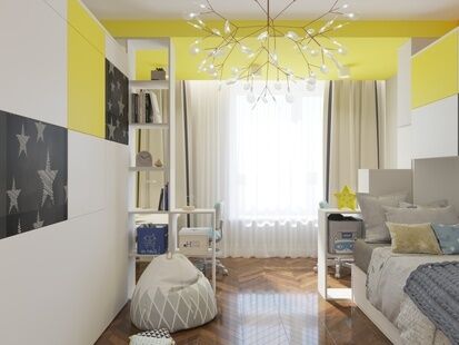 Фото № 3: Дизайн-проект трехкомнатной квартиры 94.9  м² Стиль Современная классика для ЖК Московский