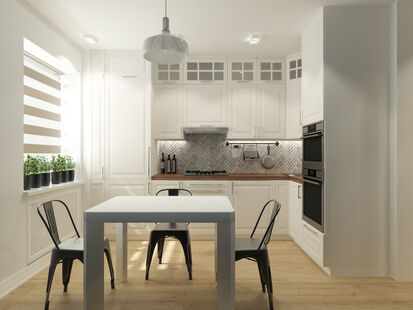 Фото № 3: Дизайн-проект трехкомнатной квартиры 59.66  м² Стиль Модернизм для ЖК Московский