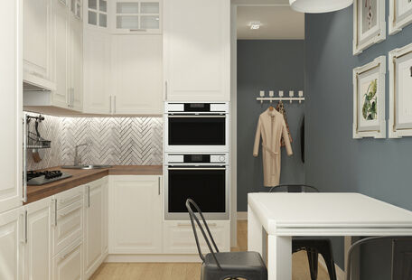 Фото № 4: Дизайн-проект трехкомнатной квартиры 59.66  м² Стиль Модернизм для ЖК Московский