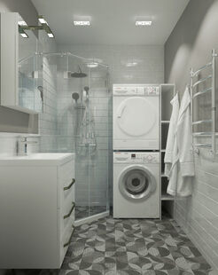 Фото № 6: Дизайн-проект трехкомнатной квартиры 59.66  м² Стиль Модернизм для ЖК Московский