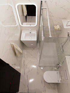 Фото № 4: Дизайн-проект квартиры-студии 30.53  м² Стиль Лофт для ЖК Московский