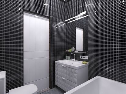 Фото № 5: Дизайн-проект четырехкомнатной квартиры 77.0  м² Стиль Лофт для ЖК Московский