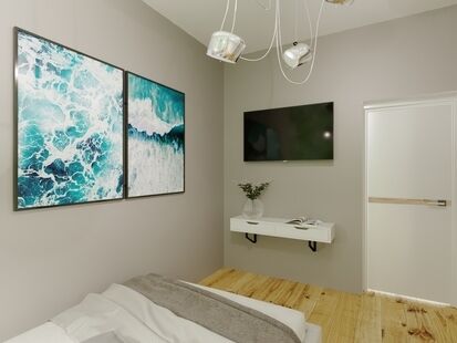 Фото № 4: Дизайн-проект трехкомнатной квартиры 59.6  м² стиль Скандинавский для ЖК Московский