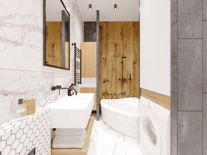 Фото № 5: Дизайн-проект трехкомнатной квартиры 59.6  м² стиль Скандинавский для ЖК Московский