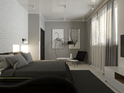 Фото № 2: Дизайн-проект двухкомнатной квартиры 85.91  м² Стиль Американская классика для этажа дома