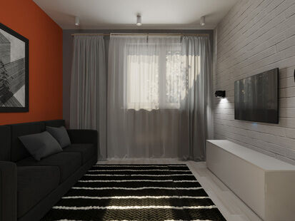 Фото № 5: Дизайн-проект двухкомнатной квартиры 85.91  м² Стиль Американская классика для этажа дома