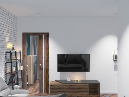 Фото № 6: Дизайн-проект однокомнатной квартиры 50.0  м² Скандинавский стиль для ЖК Московский