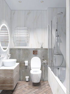 Фото № 4: Дизайн-проект однокомнатной квартиры 50.0  м² Скандинавский стиль для ЖК Московский