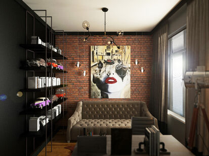 Фото № 1: Дизайн-проект зала 17.53  м² Стиль Скандинавский для ЖК Московский