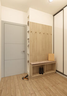 Фото № 2: Дизайн-проект однокомнатной квартиры 38.5  м² Скандинавский стиль для ЖК Домашний