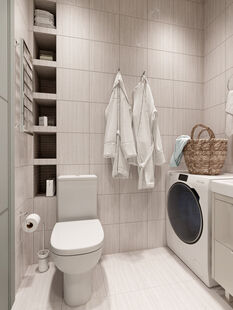 Фото № 5: Дизайн-проект однокомнатной квартиры 38.5  м² Скандинавский стиль для ЖК Домашний