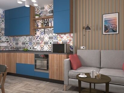 Фото № 1: Дизайн-проект двухкомнатной квартиры 65.4  м² стиль Контемпорари для ЖК Московский