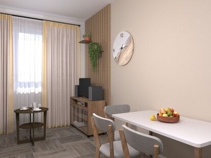 Фото № 4: Дизайн-проект двухкомнатной квартиры 65.4  м² стиль Контемпорари для ЖК Московский