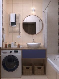 Фото № 3: Дизайн-проект двухкомнатной квартиры 65.4  м² стиль Контемпорари для ЖК Московский