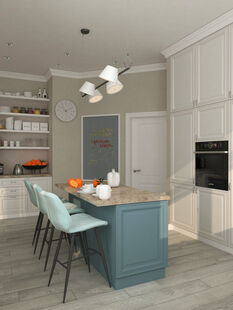 Фото № 4: Дизайн-проект пятикомнатной квартиры 198.8  м² стиль Современная классика для ЖК Московский