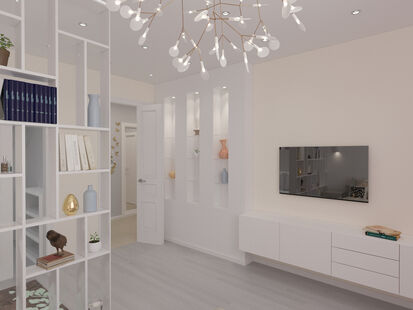 Фото № 2: Дизайн-проект квартиры-студии 26.1  м² стиль Скандинавский для ЖК Московский