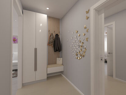 Фото № 4: Дизайн-проект квартиры-студии 26.1  м² стиль Скандинавский для ЖК Московский