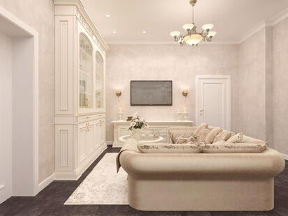 Фото № 1: Дизайн-проект трехкомнатной квартиры 88.4  м² Стиль Классика для одноуровневого дома