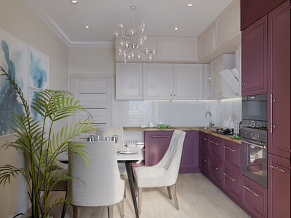 Фото № 4: Дизайн-проект двухкомнатной квартиры 63.7  м² Стиль Современная классика для ЖК Московский