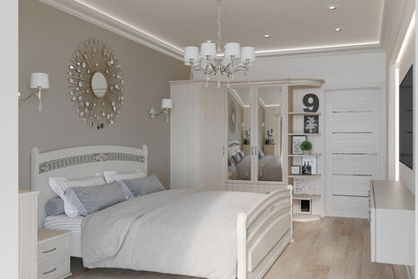 Фото № 3: Дизайн-проект двухкомнатной квартиры 63.7  м² Стиль Современная классика для ЖК Московский