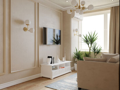 Фото № 2: Дизайн-проект двухкомнатной квартиры 63.7  м² Стиль Современная классика для ЖК Московский