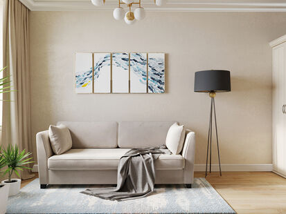 Фото № 5: Дизайн-проект двухкомнатной квартиры 63.7  м² Стиль Современная классика для ЖК Московский