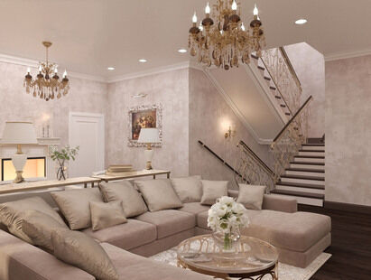 Фото № 6: Дизайн-проект пятикомнатной квартиры 159.17  м² Стиль Классика для этажа частного дома