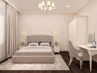 Фото № 4: Дизайн-проект пятикомнатной квартиры 159.17  м² Стиль Классика для этажа частного дома