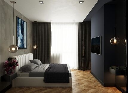 Фото № 1: Дизайн-проект двухкомнатной квартиры 59.09  м² стиль Хай-тек для ЖК Московский