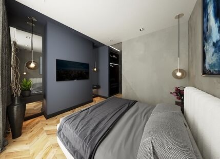 Фото № 3: Дизайн-проект двухкомнатной квартиры 59.09  м² стиль Хай-тек для ЖК Московский