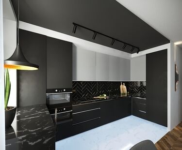 Фото № 6: Дизайн-проект двухкомнатной квартиры 59.09  м² стиль Хай-тек для ЖК Московский