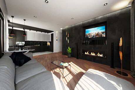 Фото № 2: Дизайн-проект двухкомнатной квартиры 59.09  м² стиль Хай-тек для ЖК Московский