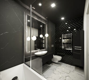 Фото № 4: Дизайн-проект двухкомнатной квартиры 59.09  м² стиль Хай-тек для ЖК Московский