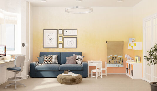 Фото № 1: Дизайн-проект зала 18.5  м² стиль Контемпорари для ЖК Московский