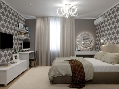 Фото № 4: Дизайн-проект двухкомнатной квартиры 59.34  м² стиль Современная классика для ЖК Московский