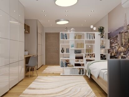 Фото № 5: Дизайн-проект двухкомнатной квартиры 59.34  м² стиль Современная классика для ЖК Московский