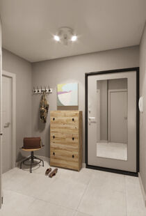 Фото № 4: Дизайн-проект однокомнатной квартиры 39.7  м² Скандинавский стиль для ЖК Московский