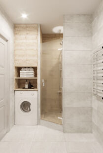 Фото № 6: Дизайн-проект однокомнатной квартиры 39.7  м² Скандинавский стиль для ЖК Московский