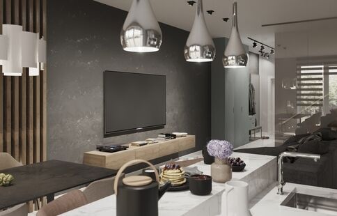 Фото № 2: Дизайн-проект пятикомнатной квартиры 269.66  м² Стиль Модернизм для таунхауса