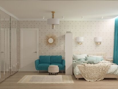 Фото № 1: Дизайн-проект двухкомнатной квартиры 53.14  м² Стиль Современная классика для ЖК Московский