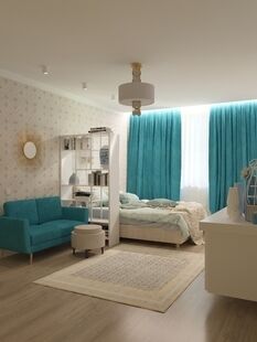 Фото № 4: Дизайн-проект двухкомнатной квартиры 53.14  м² Стиль Современная классика для ЖК Московский