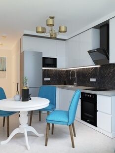 Фото № 2: Дизайн-проект двухкомнатной квартиры 53.14  м² Стиль Современная классика для ЖК Московский