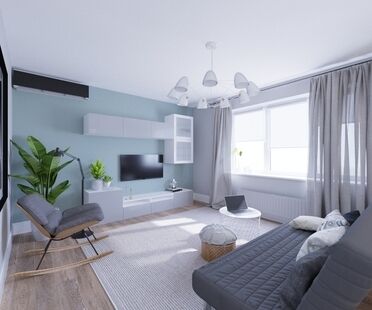 Фото № 1: Дизайн-проект двухкомнатной квартиры 59.9  м² Скандинавский стиль для ЖК Московский