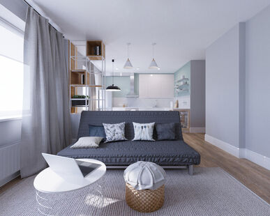 Фото № 3: Дизайн-проект двухкомнатной квартиры 59.9  м² Скандинавский стиль для ЖК Московский