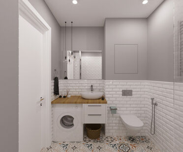 Фото № 6: Дизайн-проект двухкомнатной квартиры 59.9  м² Скандинавский стиль для ЖК Московский