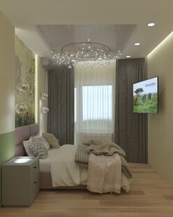 Фото № 6: Дизайн-проект четырехкомнатной квартиры 95.19  м² Стиль Американская Классика для ЖК Московский