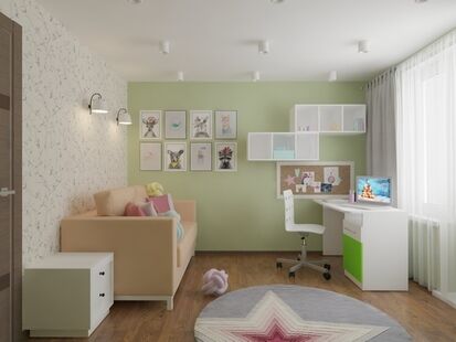 Фото № 4: Дизайн-проект двухкомнатной квартиры 62.62  м² Стиль Контемпорари для ЖК Гринада