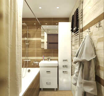 Фото № 2: Дизайн-проект двухкомнатной квартиры 62.62  м² Стиль Контемпорари для ЖК Гринада